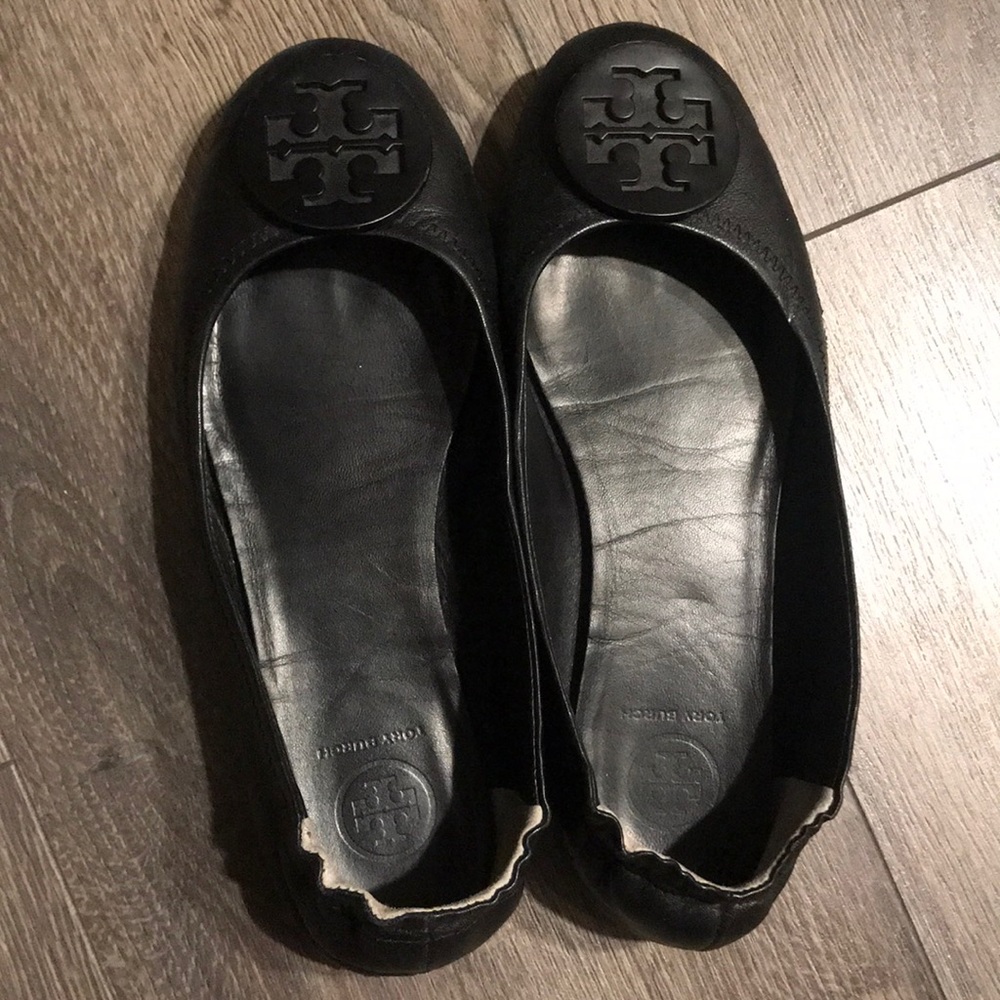 Tori Burch Black Travel Ballet Flats